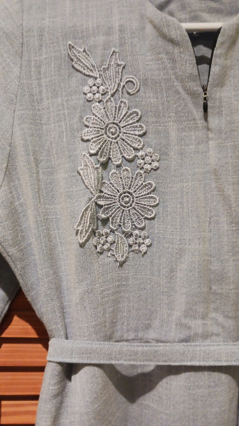 🏆Winter Light Blue Embroidered Maxi Dress - photo 4
