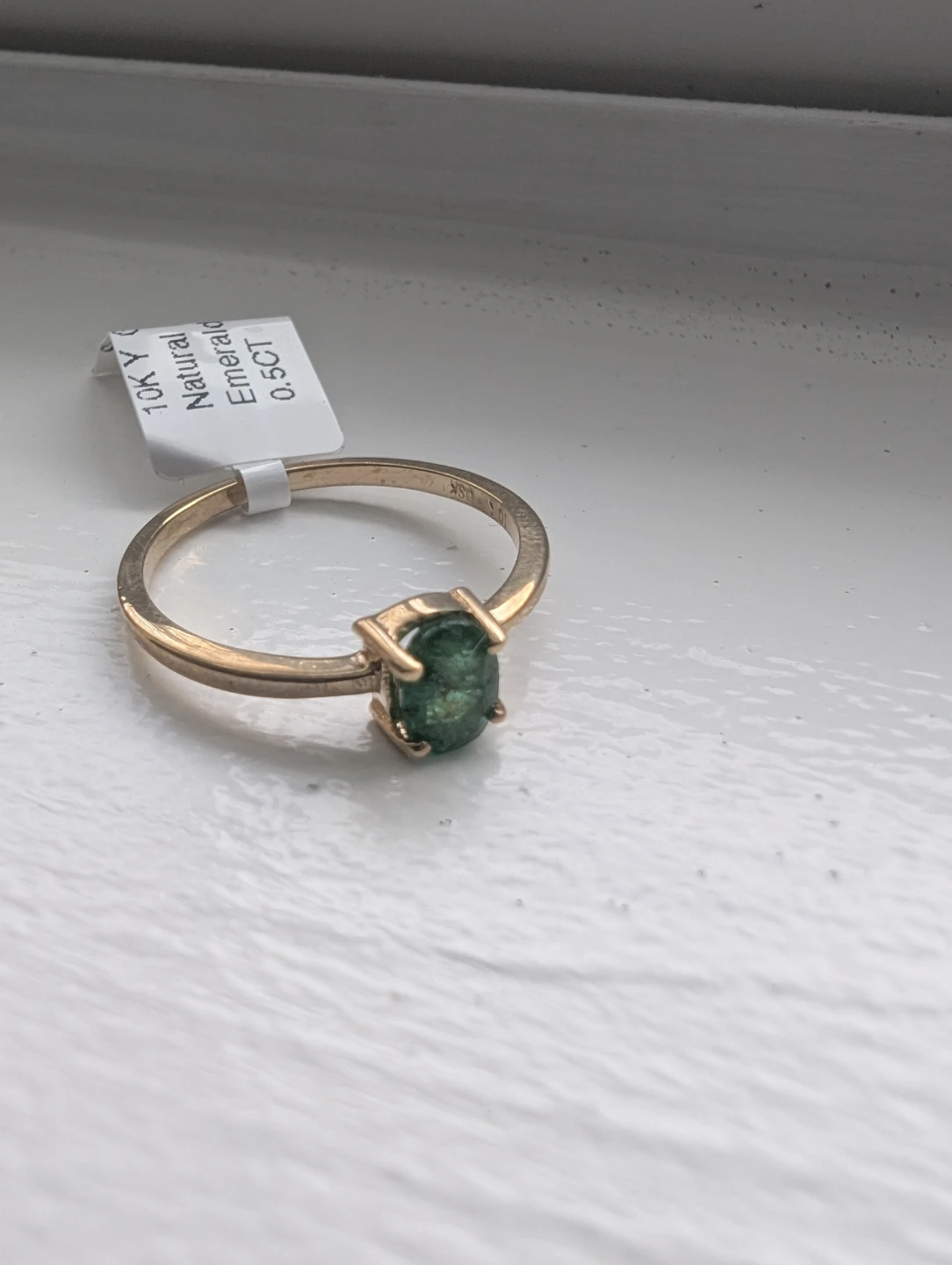 Brand New 10K Yellow Gold Emerald Ring For Sale - photo 2