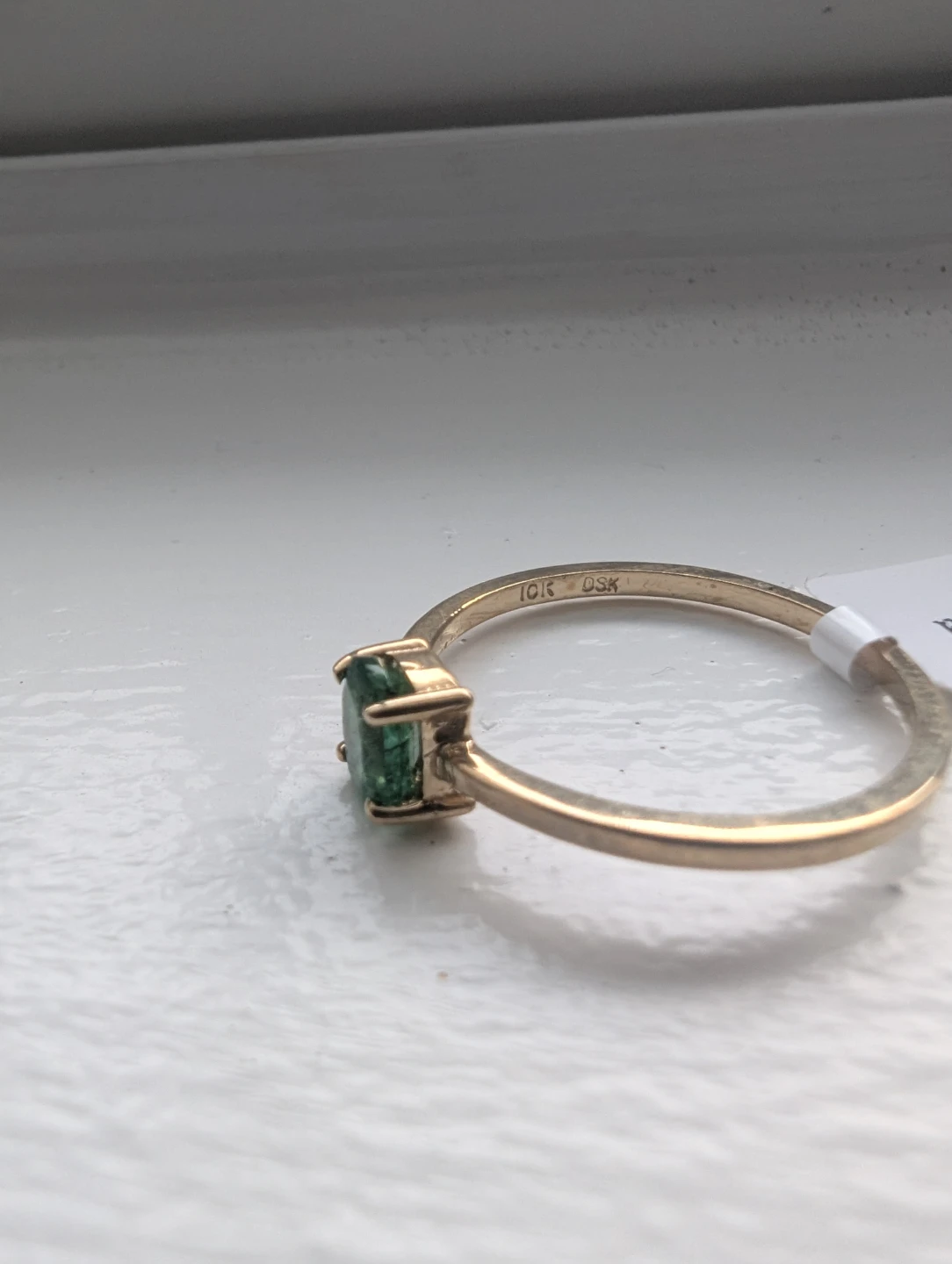 Brand New 10K Yellow Gold Emerald Ring For Sale - photo 3