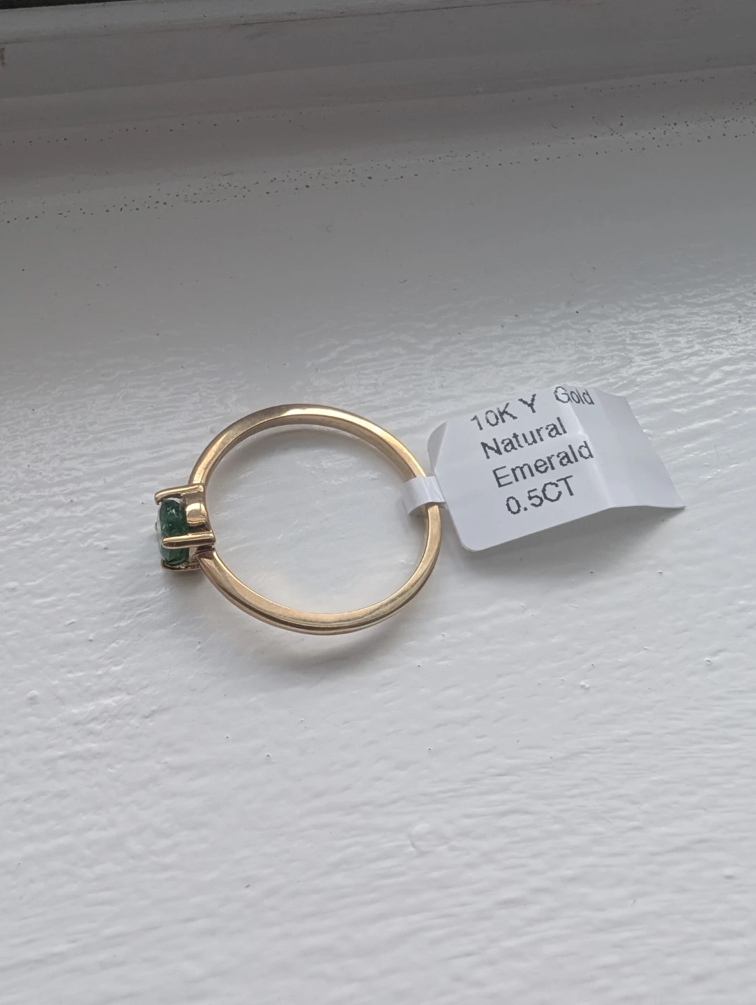 Brand New 10K Yellow Gold Emerald Ring For Sale - photo 4