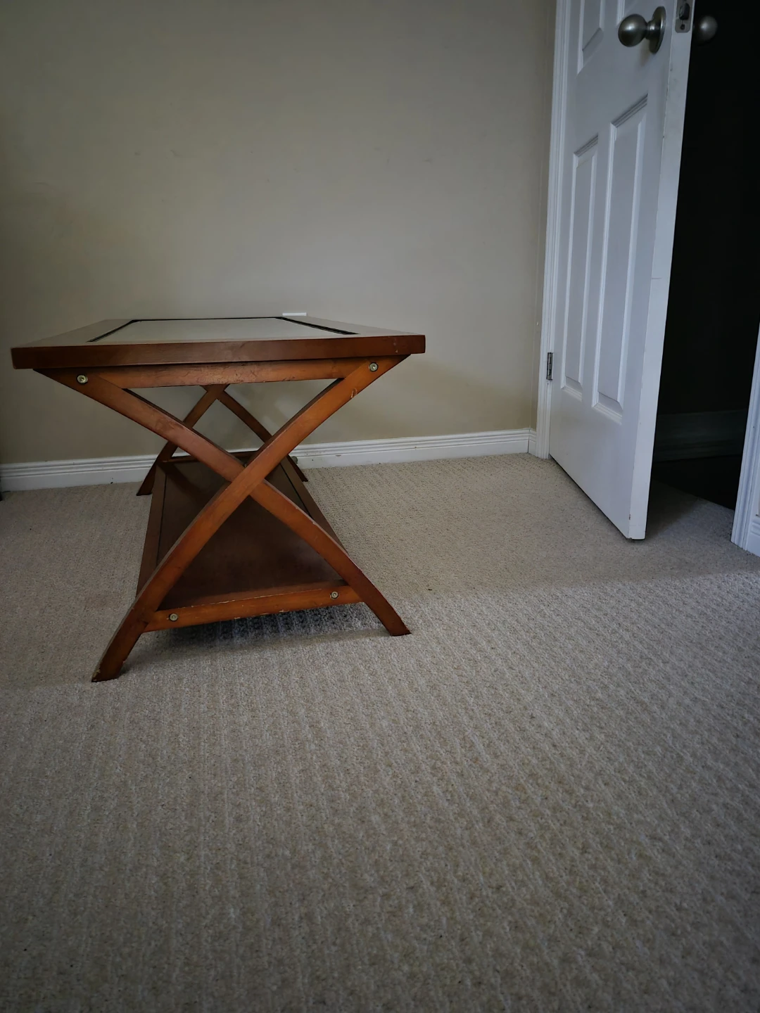 Wooden Coffee Table with Glass Top - photo 2