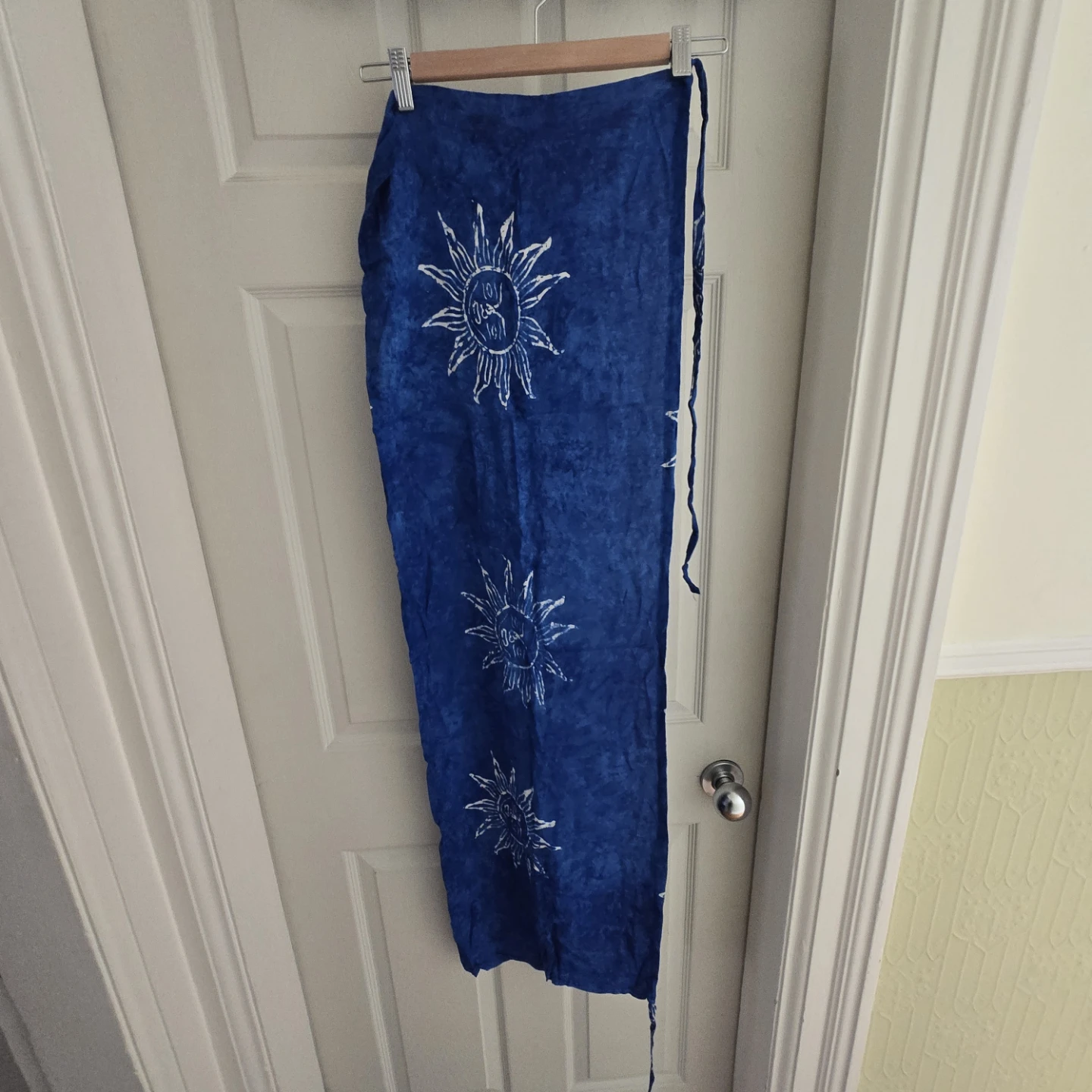 Blue Sun Print Sarong Wrap Skirt - photo 3