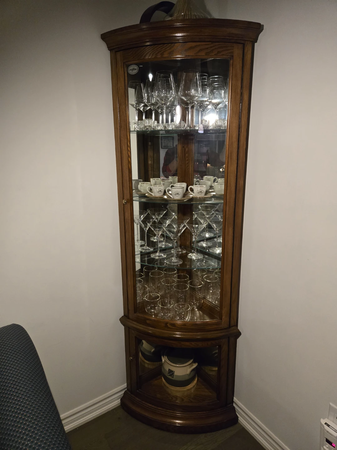 Craftline Corner Curio Cabinet with Glass Display - photo 2