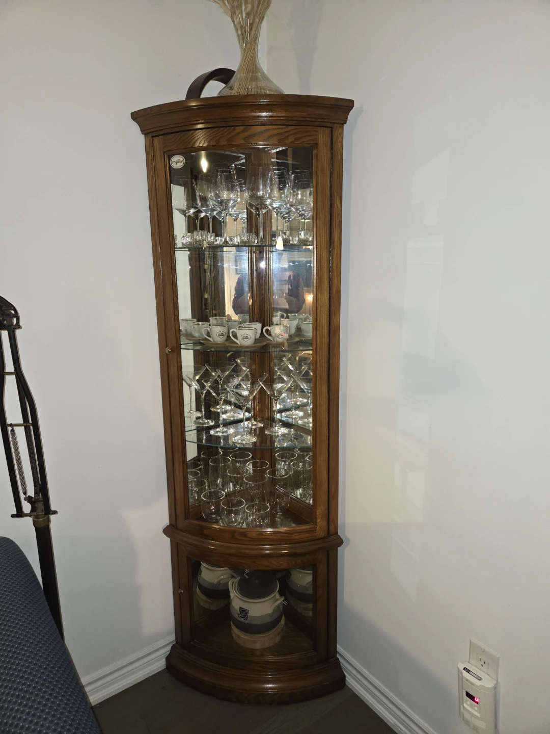 Craftline Corner Curio Cabinet with Glass Display - photo 5