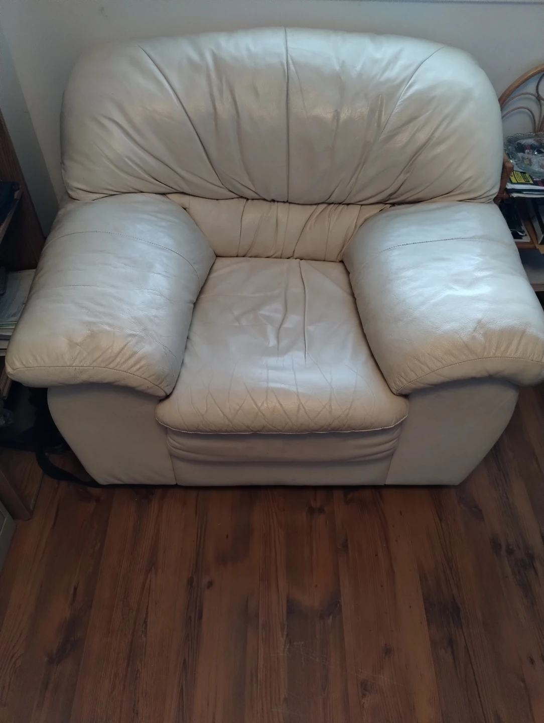White leather chair