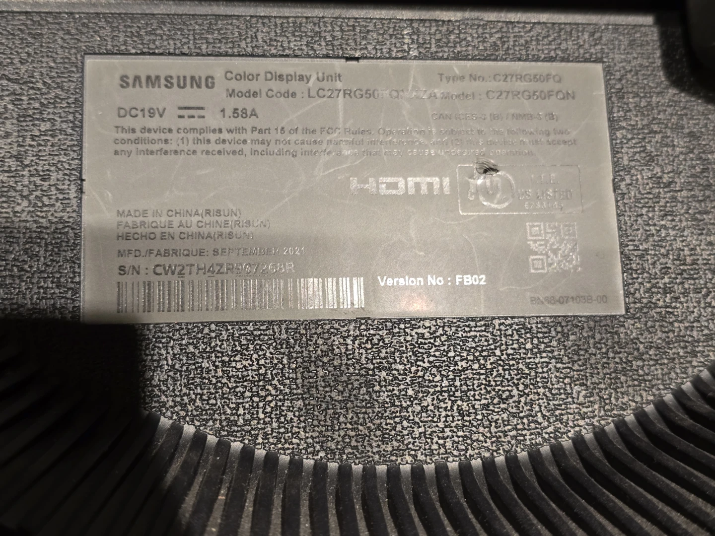 Samsung LC27RG50FQN 27" Curved Gaming Monitor - photo 2