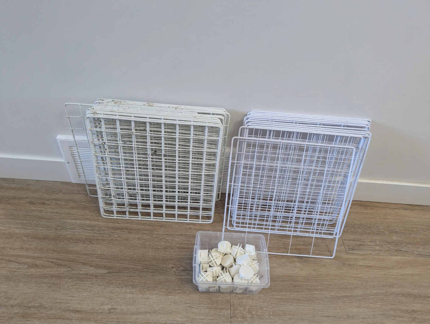 White Wire Cube Storage Panels with Connectors
