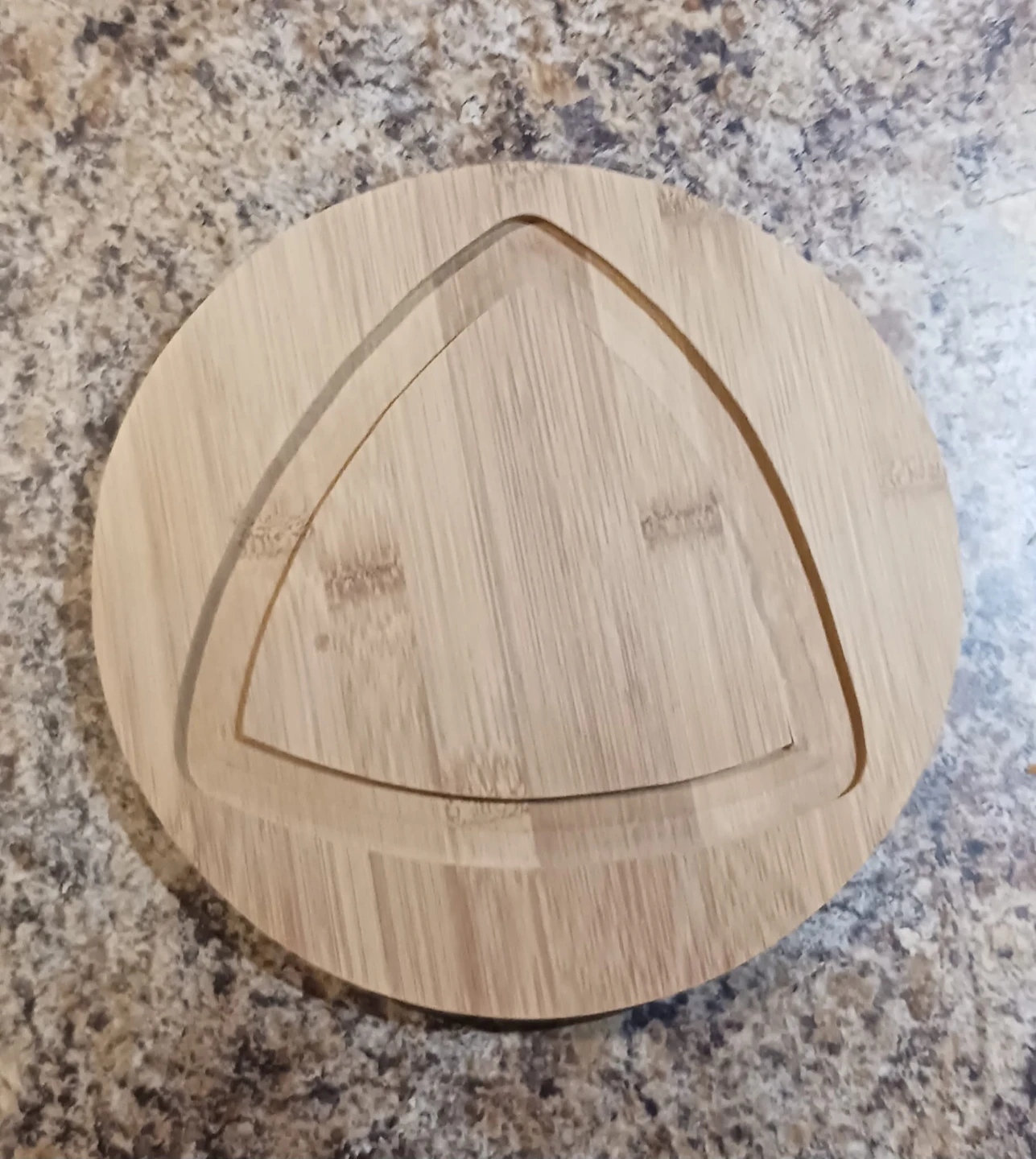 🥕Decora Round Bamboo Tray with Triangle Porcelain Dish - photo 5