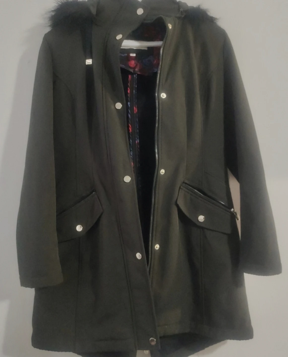 Eliza J Women's Green Parka Coat - XS