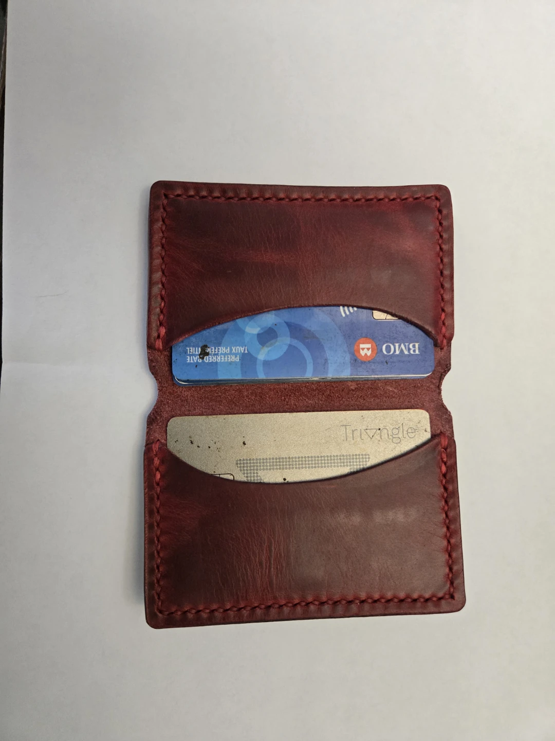 Handmade Leather Card Holder - Red - photo 2