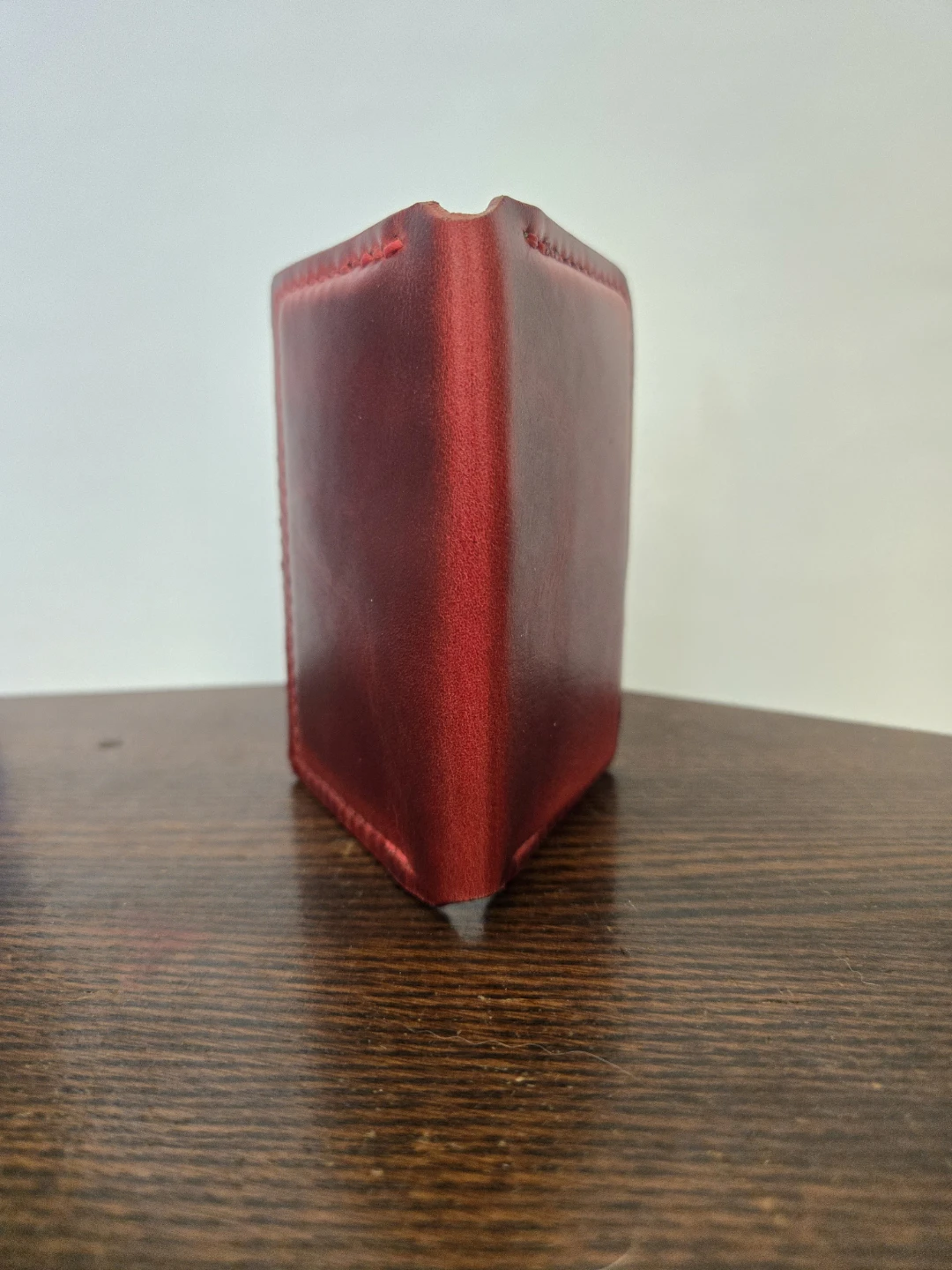 Handmade Leather Card Holder - Red - photo 3