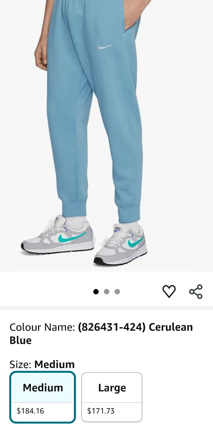 BRAND NEW CERULEAN BLUE NIKE Joggers -Large Medium