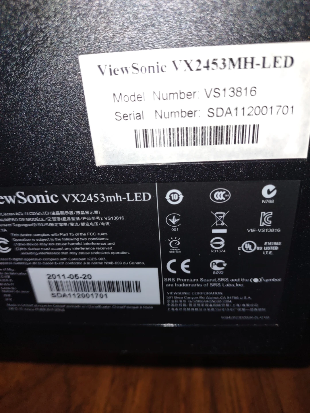 ViewSonic VX2453mh-LED Monitor - photo 4
