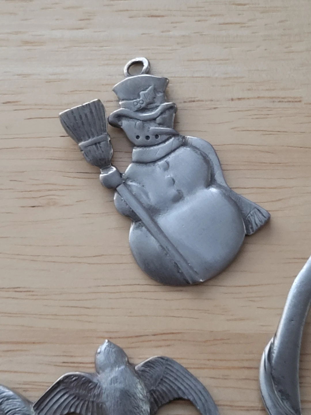Set of 6 Vintage 90's Pewter Christmas Ornaments - photo 2