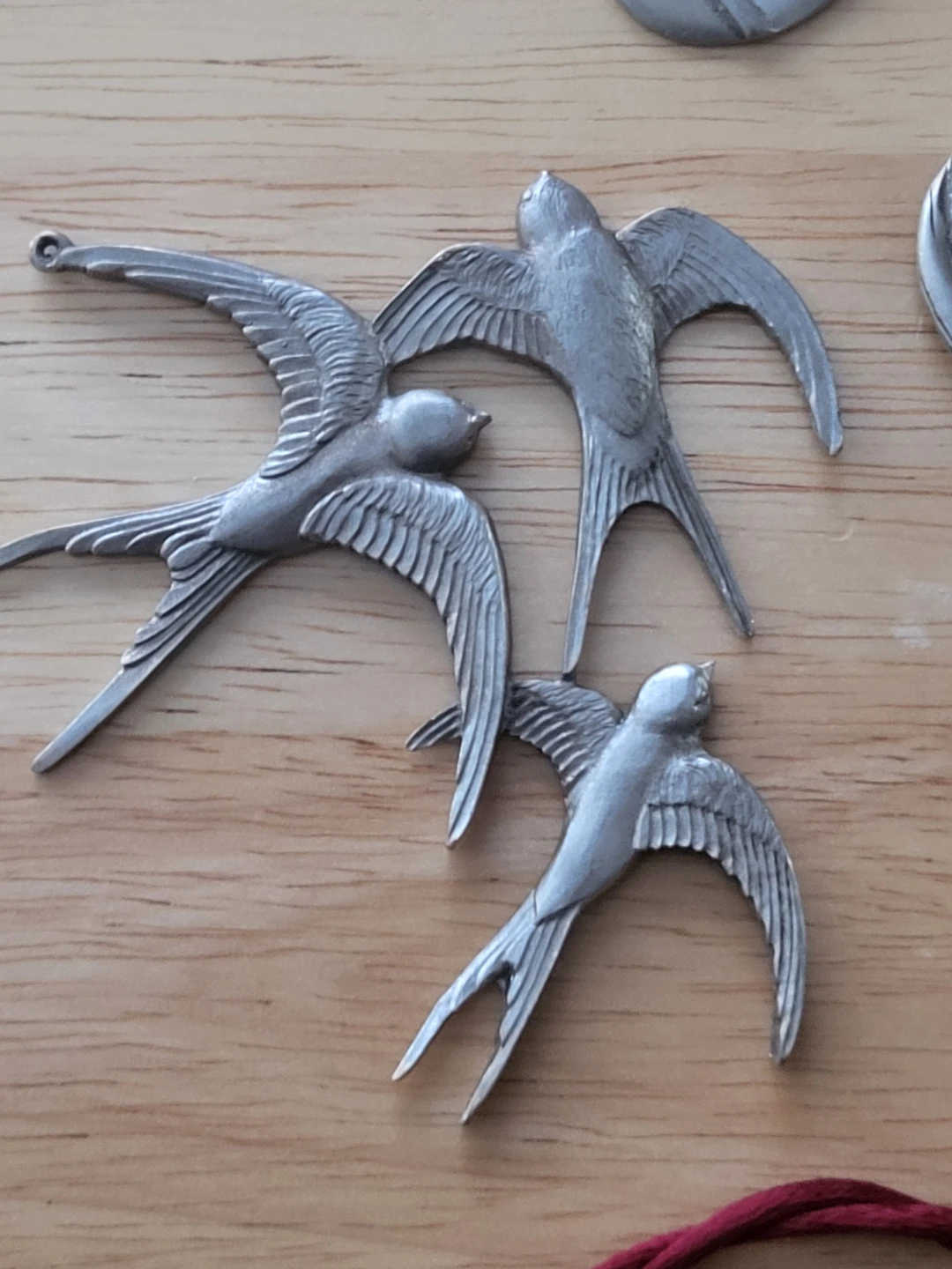 Set of 6 Vintage 90's Pewter Christmas Ornaments - photo 3