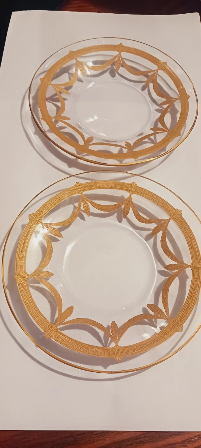 MOSER LOBMEYR ANTIQUE BOHEMIAN 24K GOLD DESSERT PLATES - photo 2