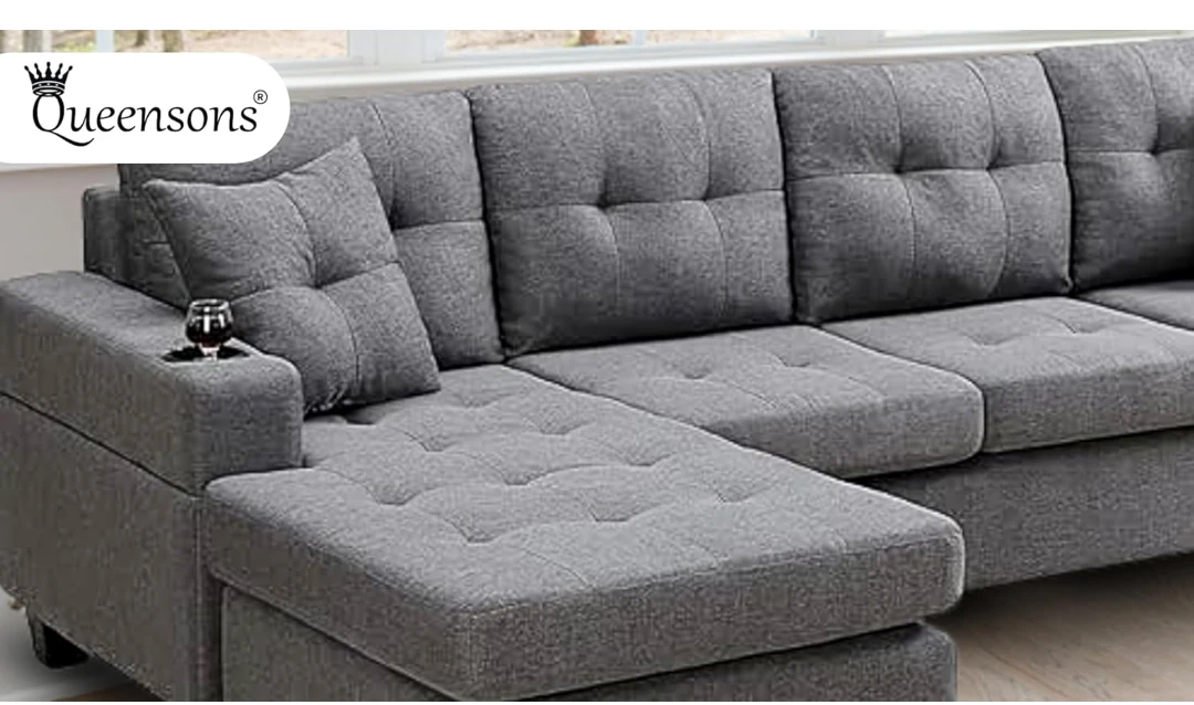 Queensons Grey Sectional Sofa with Chaise