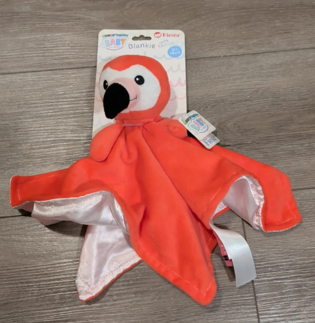 Plush Flamingo Security Blanket Toy
