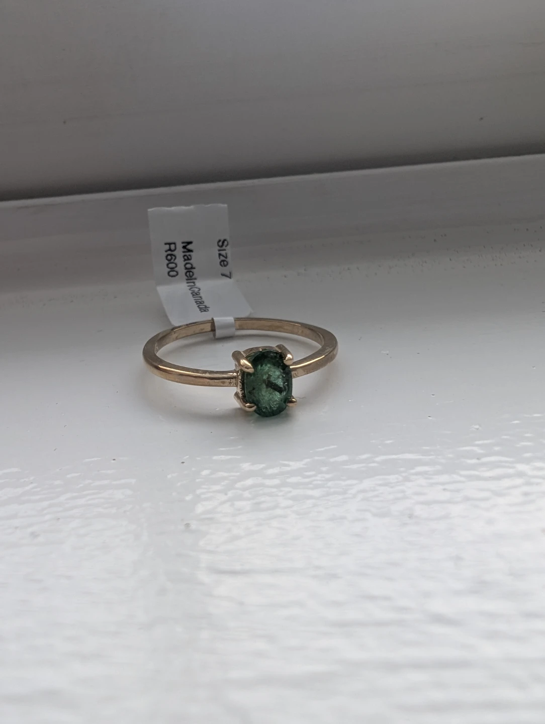 Brand New 10K Yellow Gold Emerald Ring For Sale