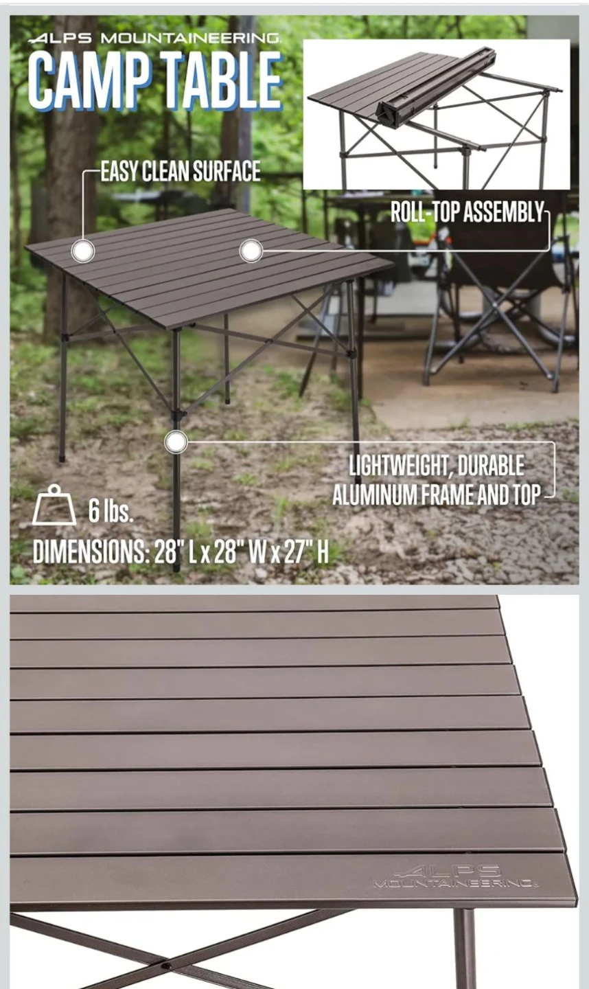 Lightweight Aluminum Roll-Top Camp Table - photo 2