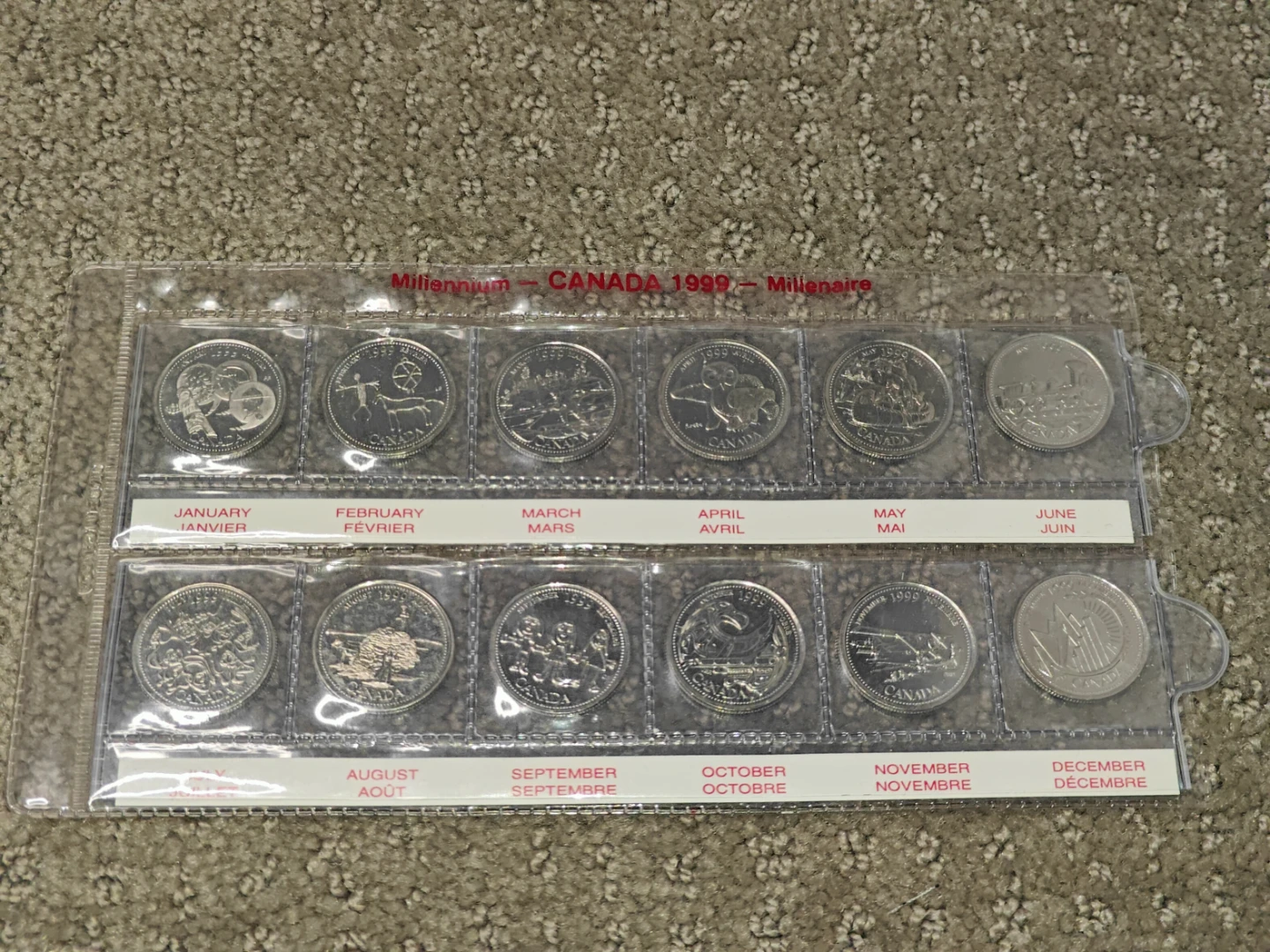 1999 Royal Canadian Mint Millennium 12 Coin Set Collection