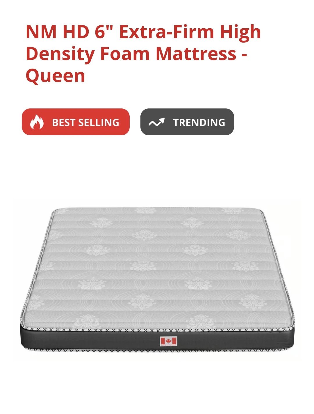 NM HD 6" Queen Extra-Firm High Density Foam Mattress - photo 2