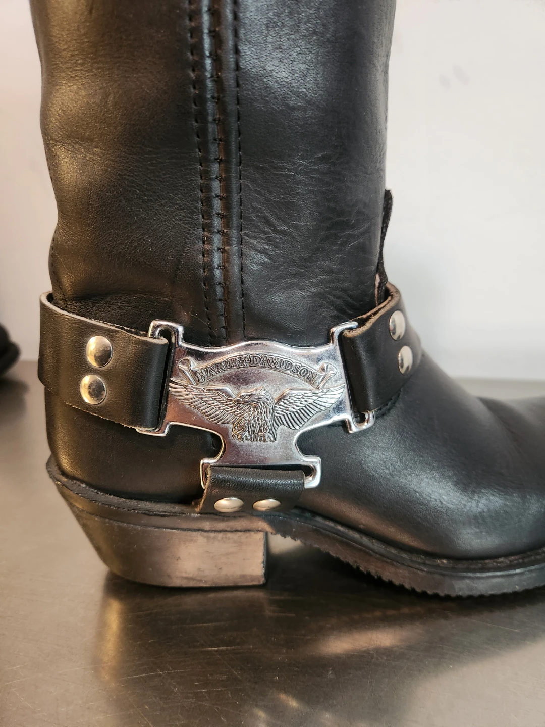 Harley-Davidson Black Leather Boots Size 6 - photo 4