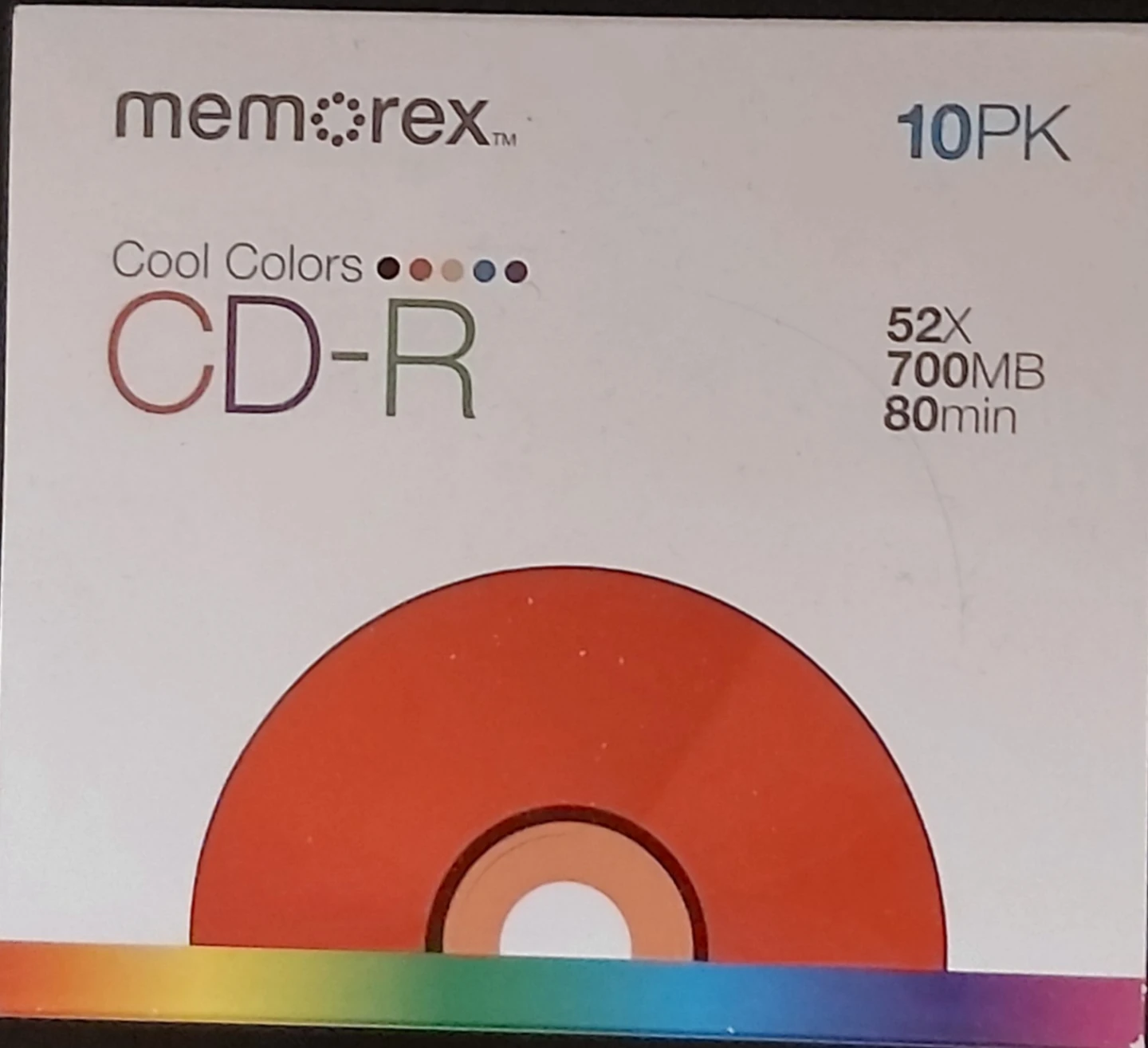 Memorex 10PK CD-R Cool Colors 52X 700MB