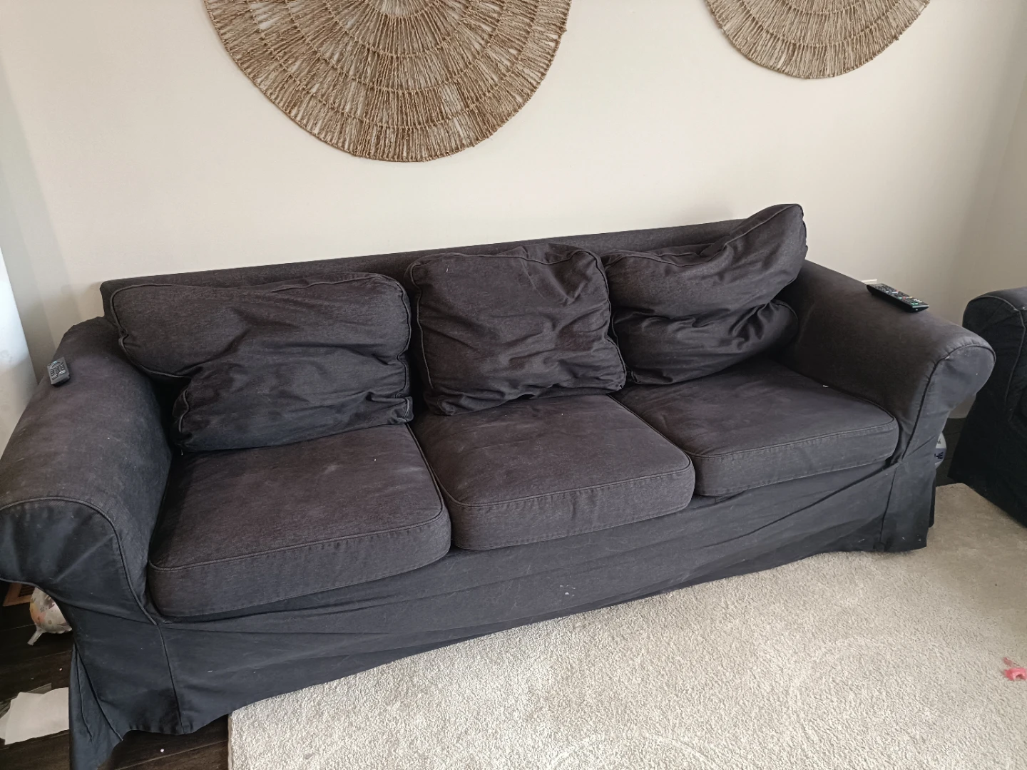 Two Black Sofas with Removable Cover - photo 3