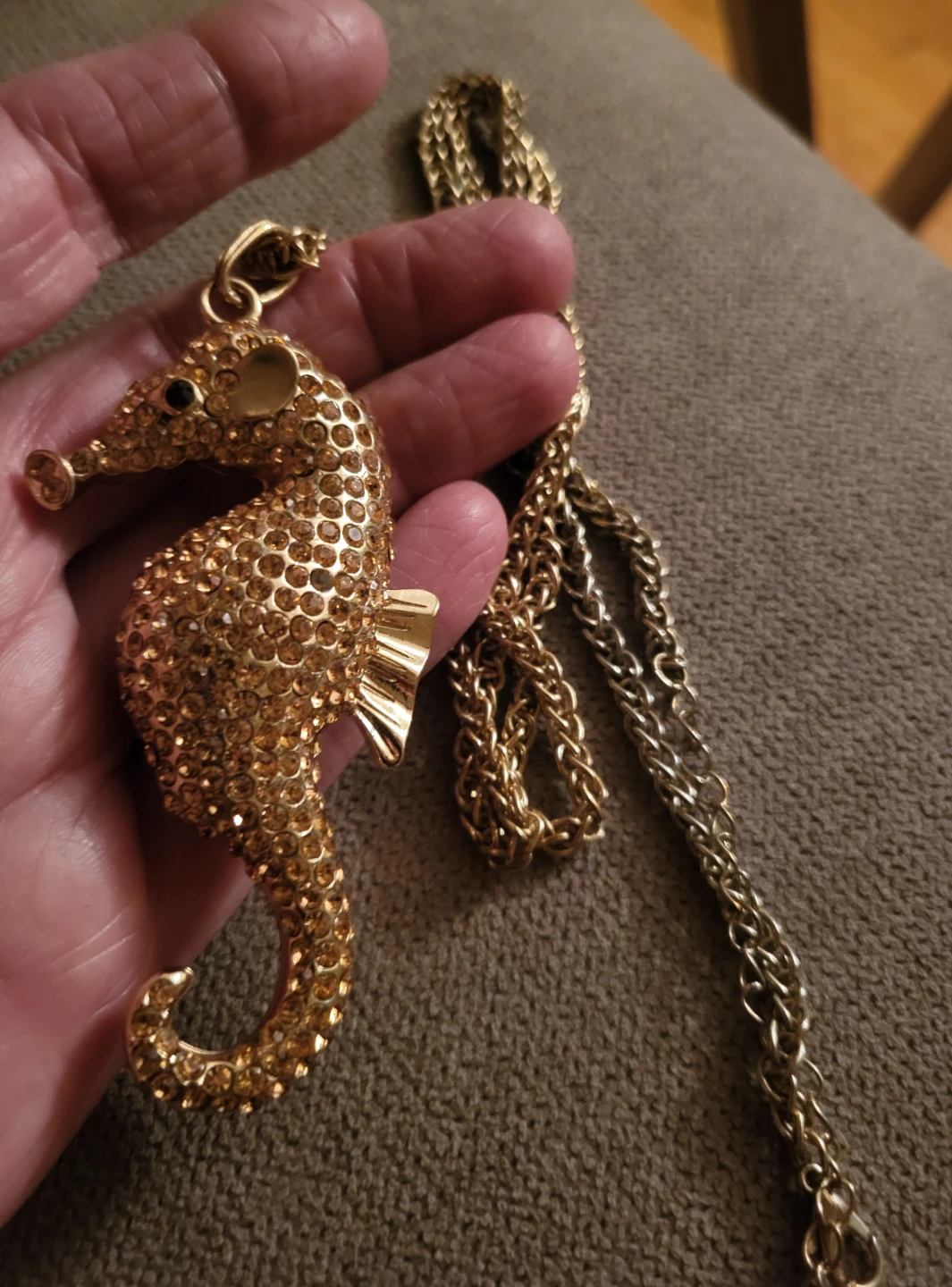 Gold Seahorse Pendant Necklace