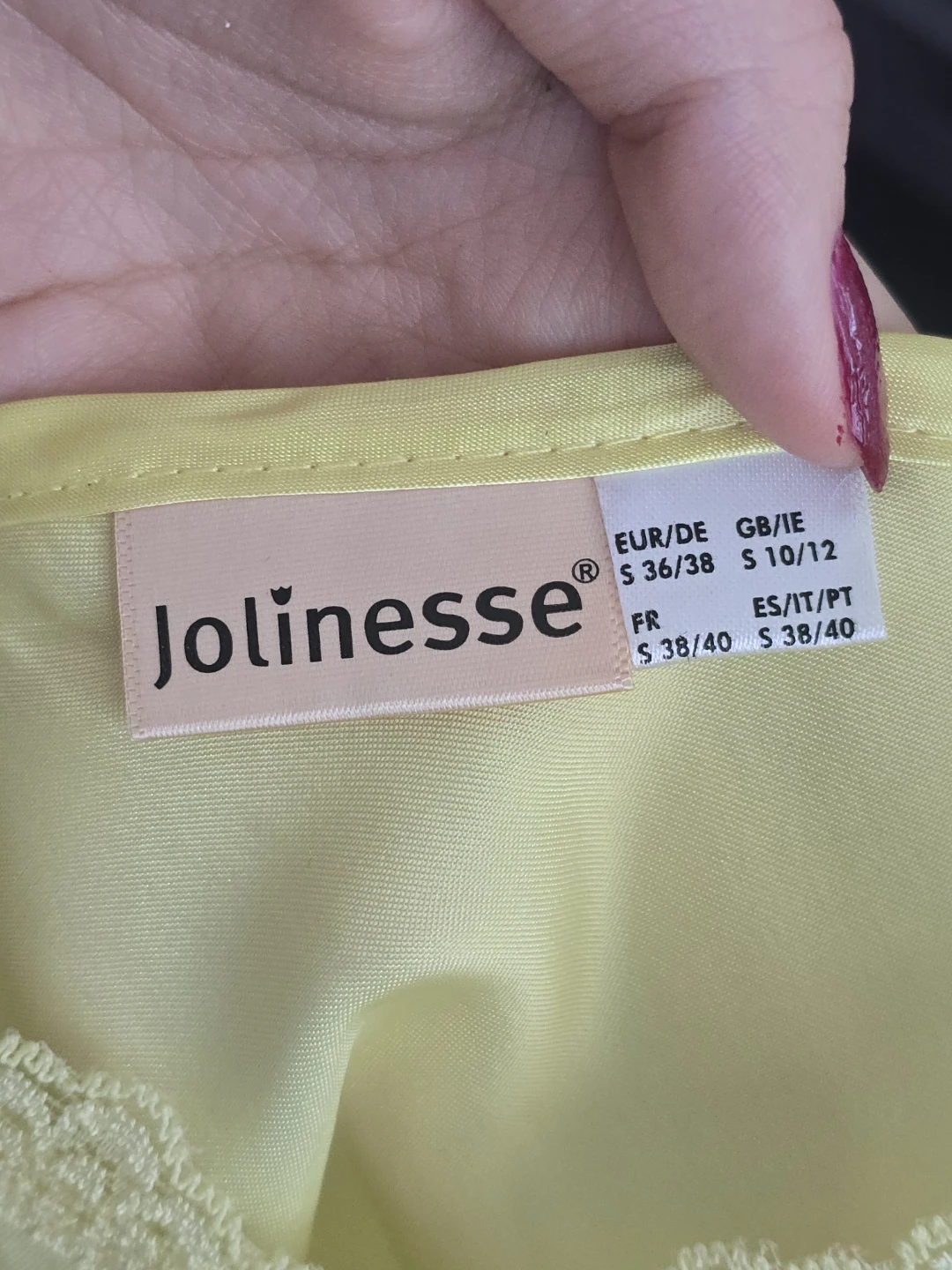 Jolinesse Yellow Lace Trim Camisole Top - photo 2