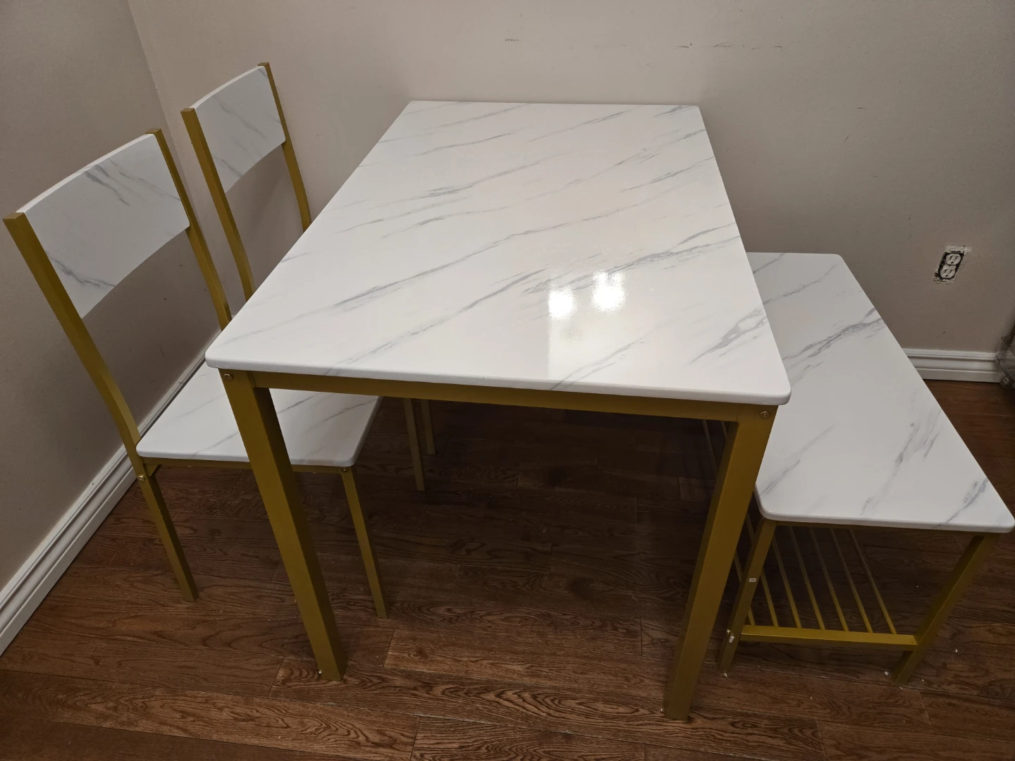 Dining Set with Table, 2 Chairs, and Bench