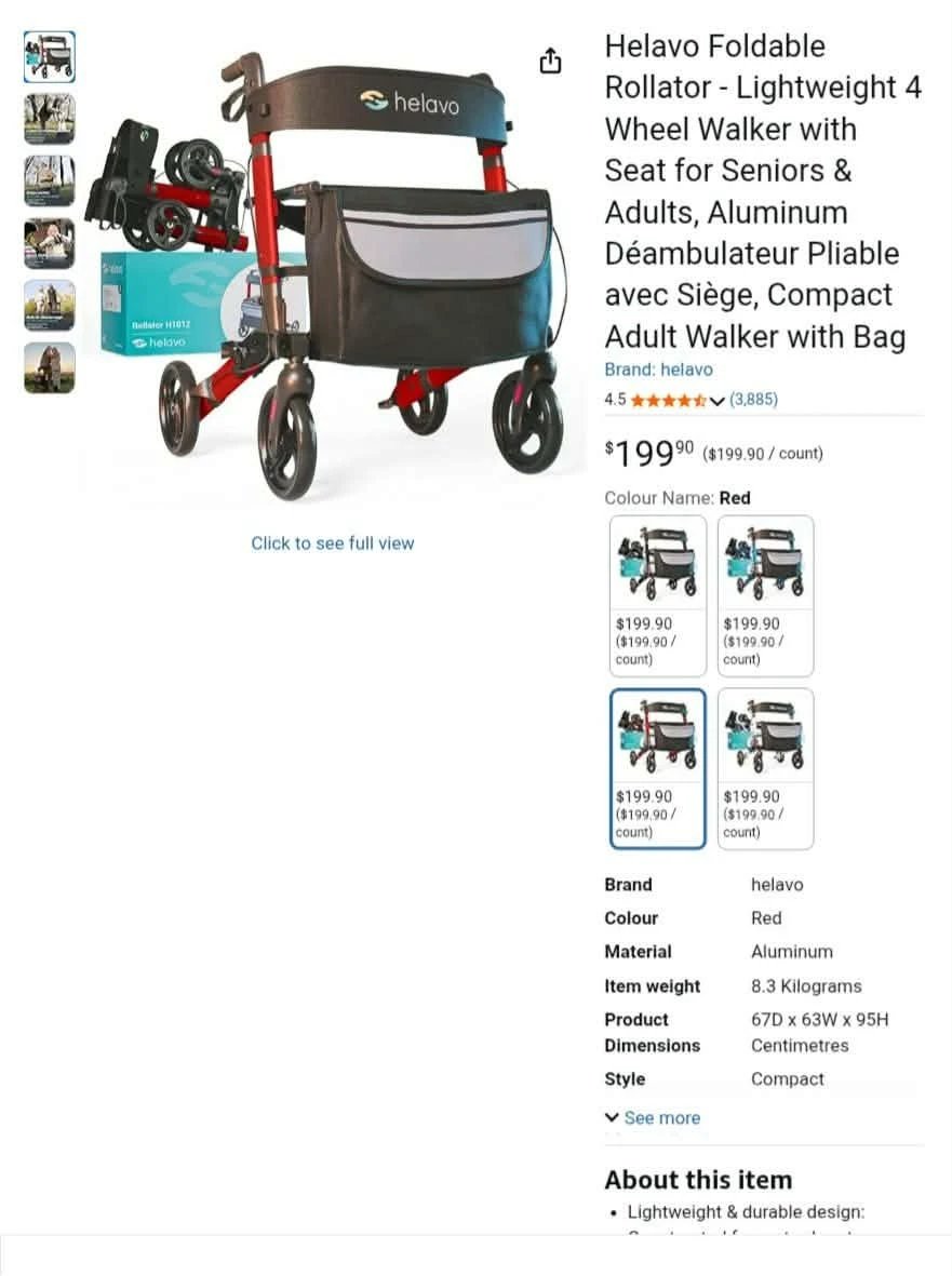 BUY ME - Black Helavo H1012 Foldable Rollator Walker - photo 2
