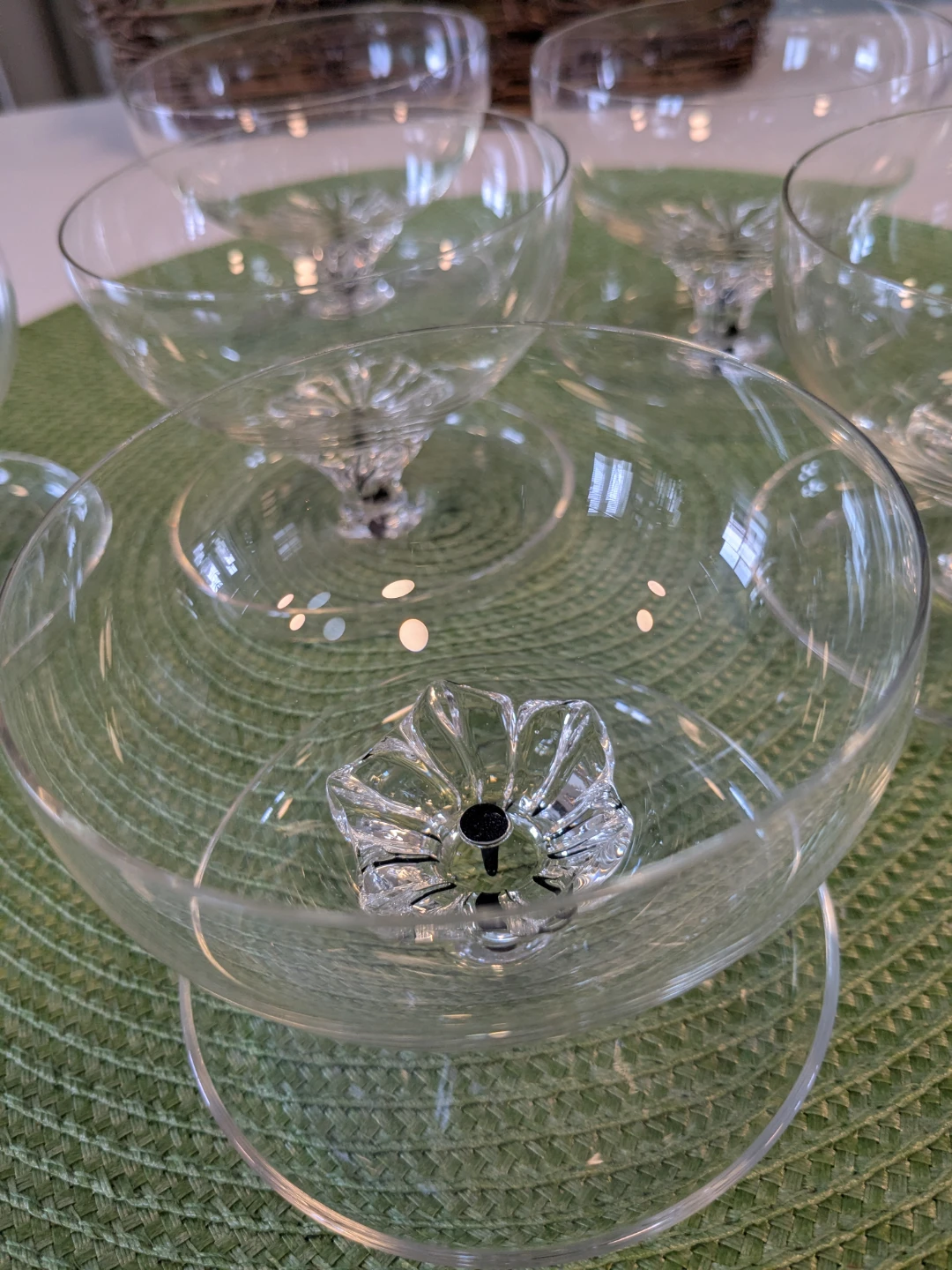Set of 6 Clear Glass Dessert Bowls