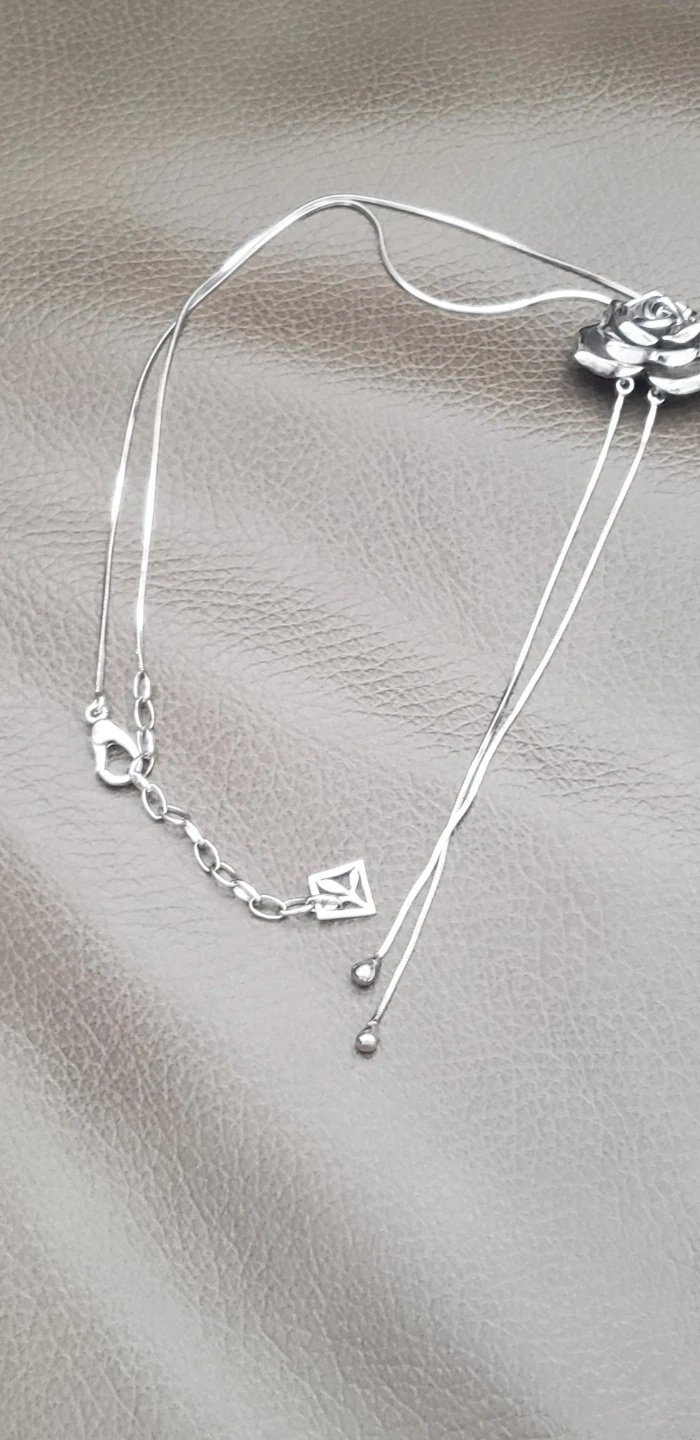 Silver Rose Pendant Necklace - photo 3