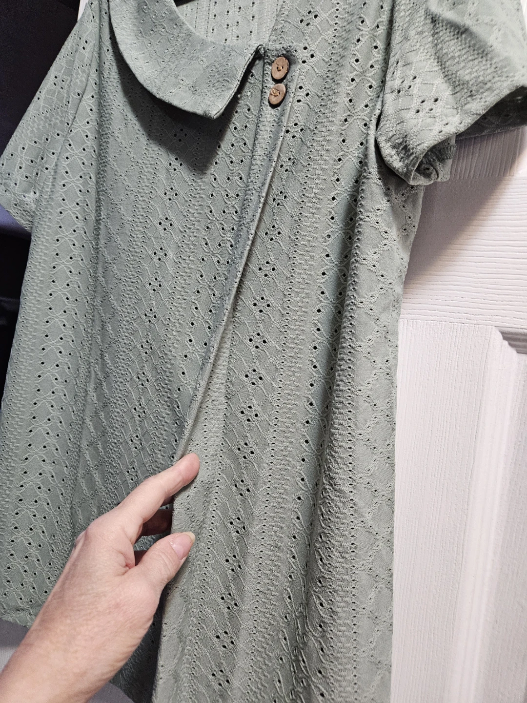 New women's Green Eyelet Top - Polyester/Spandex Blend - photo 2