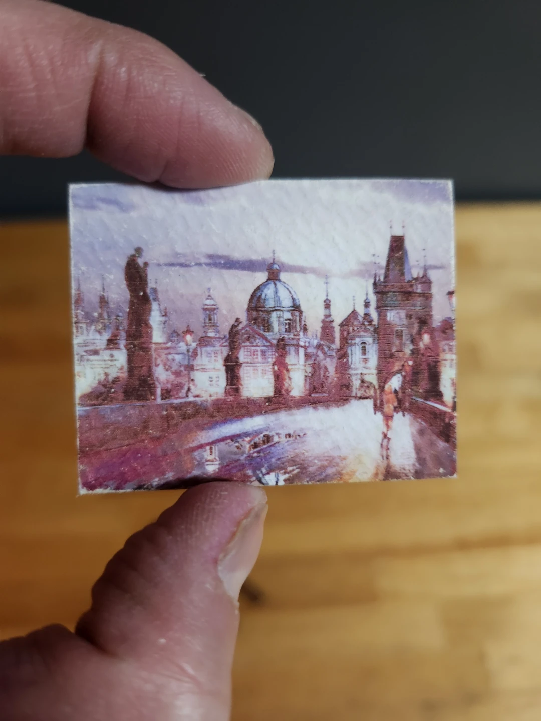 Miniature Easel with Prague Scene 🏆 - photo 5