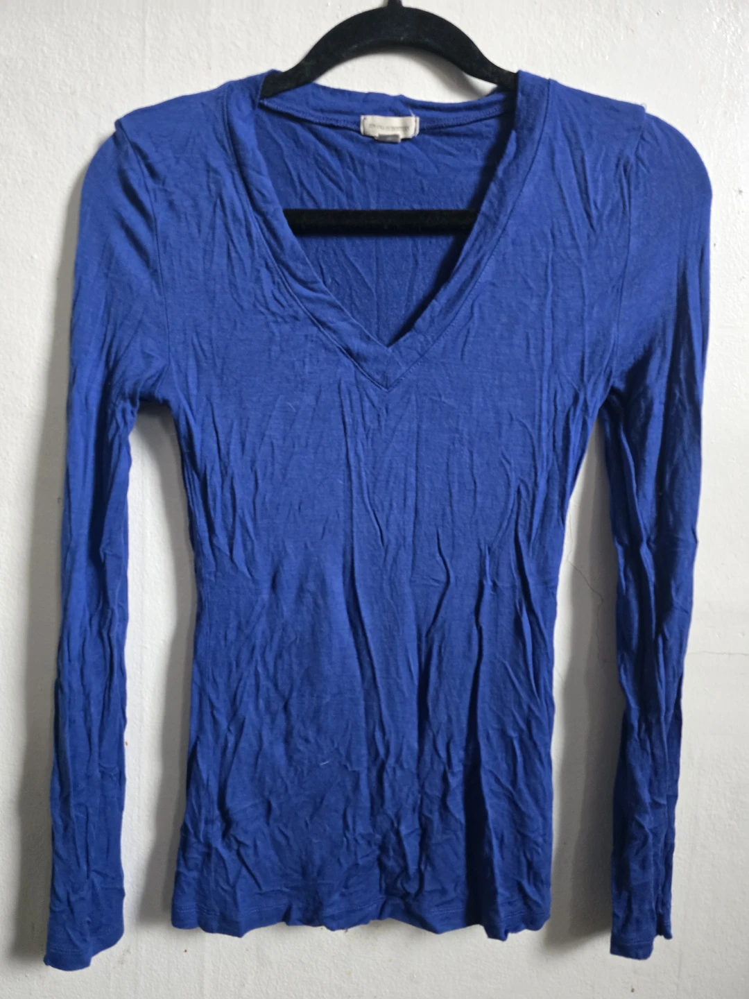Zenana Outfitters Blue Long Sleeve V-Neck Top Size S - photo 5
