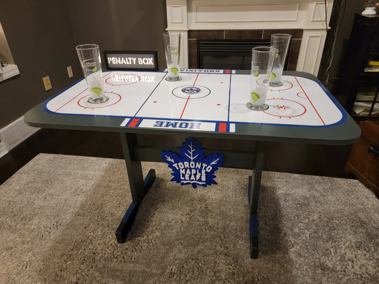 Multi use Hockey Theme Table with Penalty Box Light - photo 2