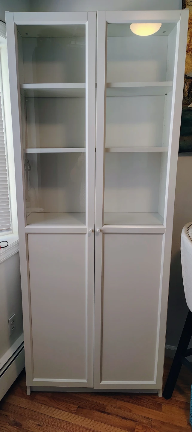 IKEA White Display Cabinet with Glass Doors
