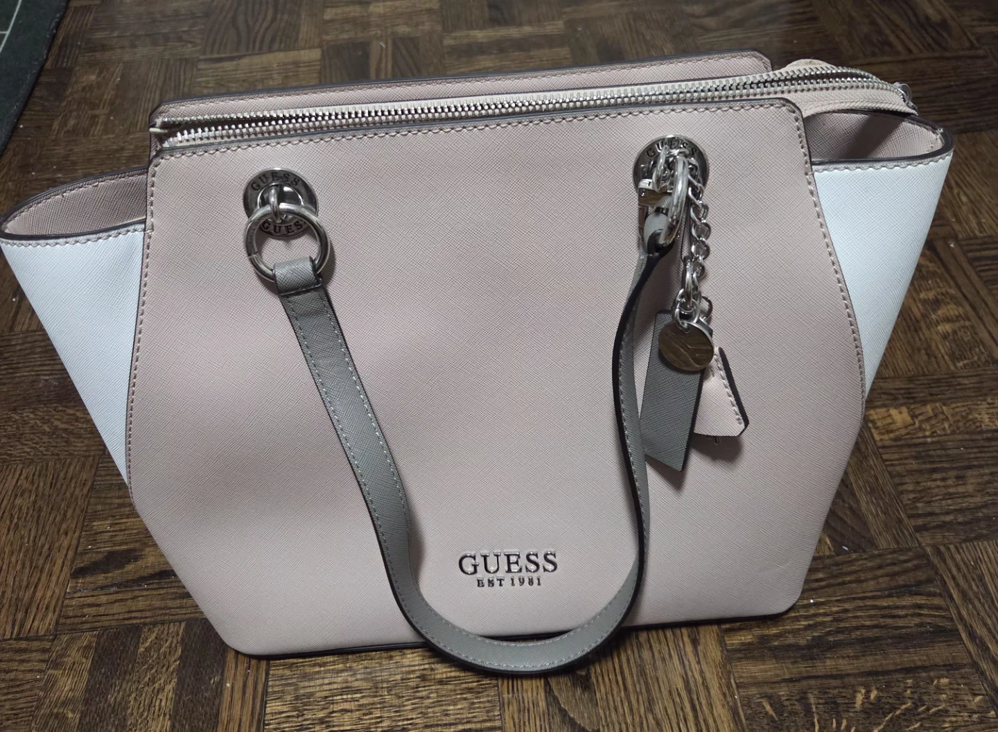 Guess Satchel Handbag - Pink and White - photo 2