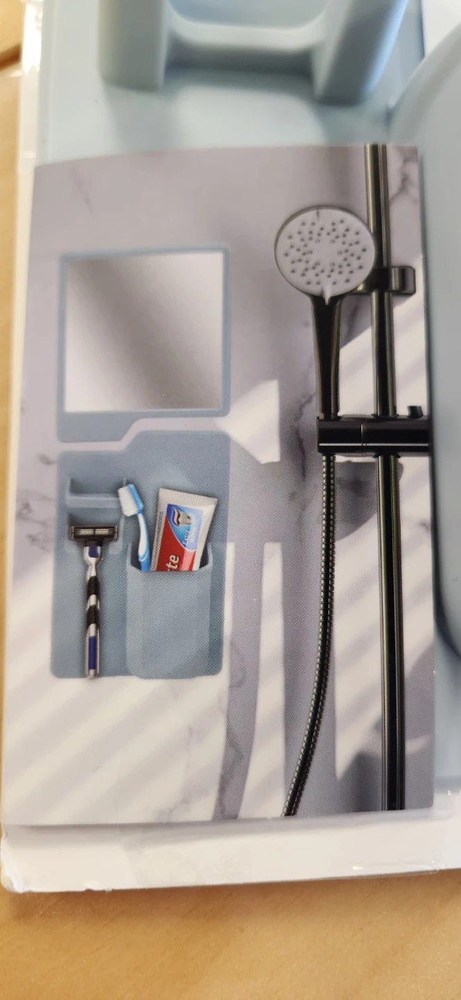Stick-on Mirror & Shower Caddy Set - photo 2
