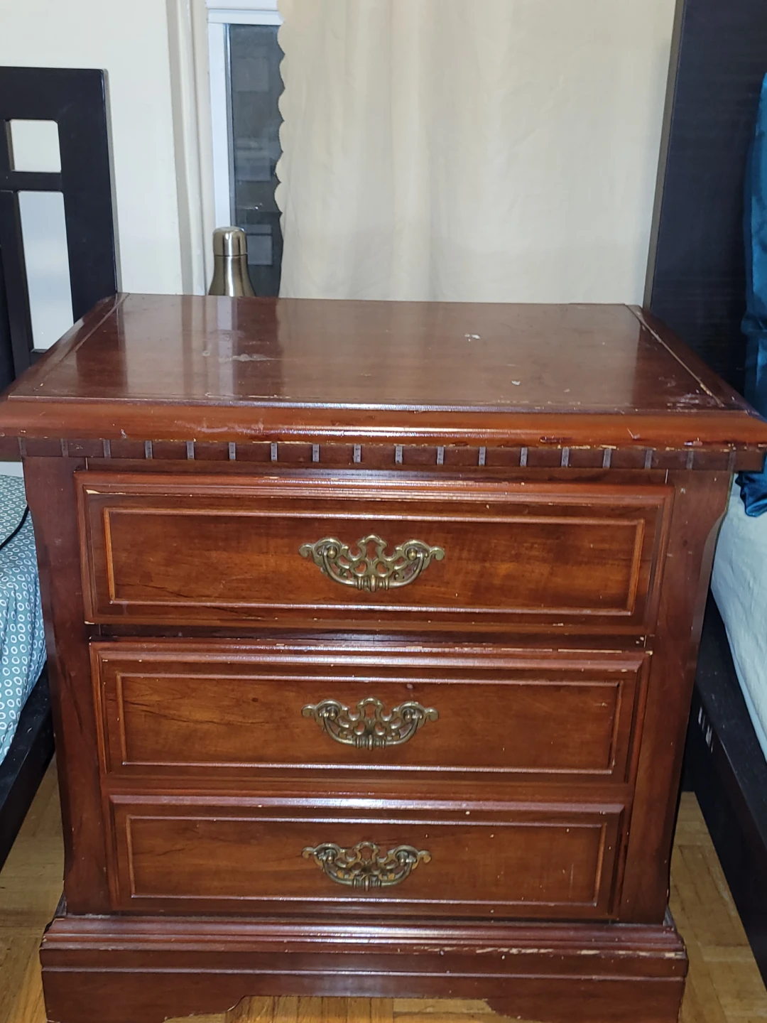 Wooden 3-Drawer Nightstand - photo 2