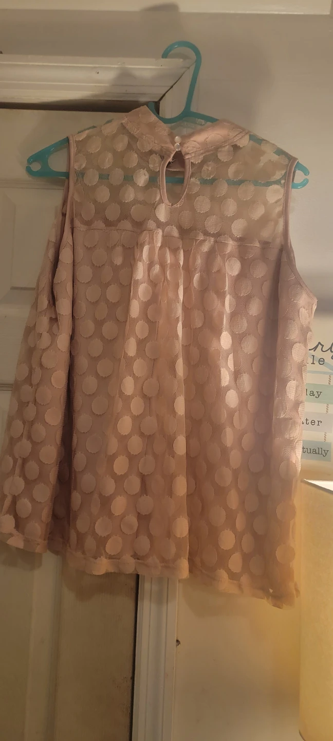 Pink Polka Dot Cold Shoulder Blouse - photo 3