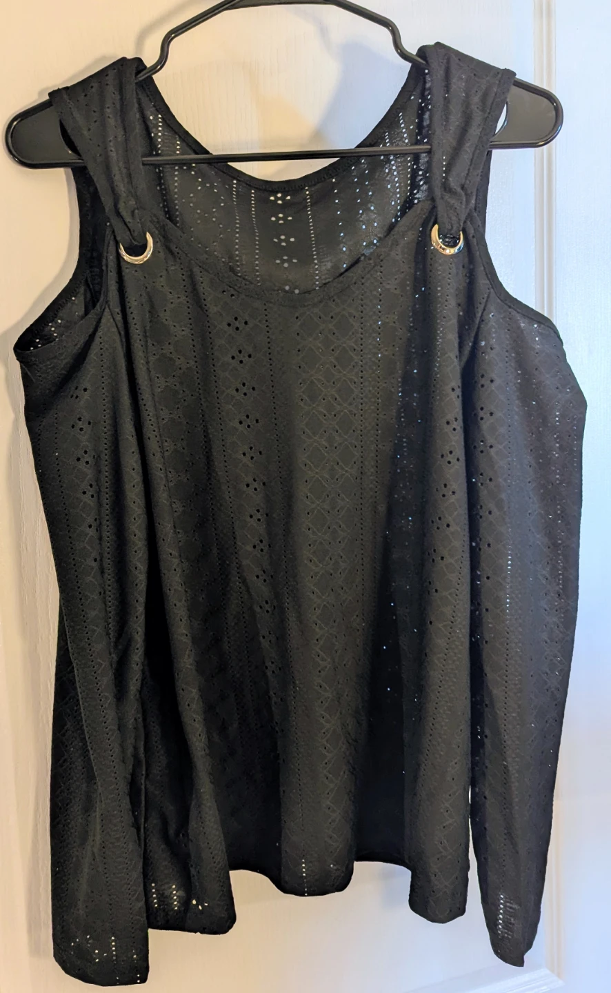 Black Cold Shoulder Top