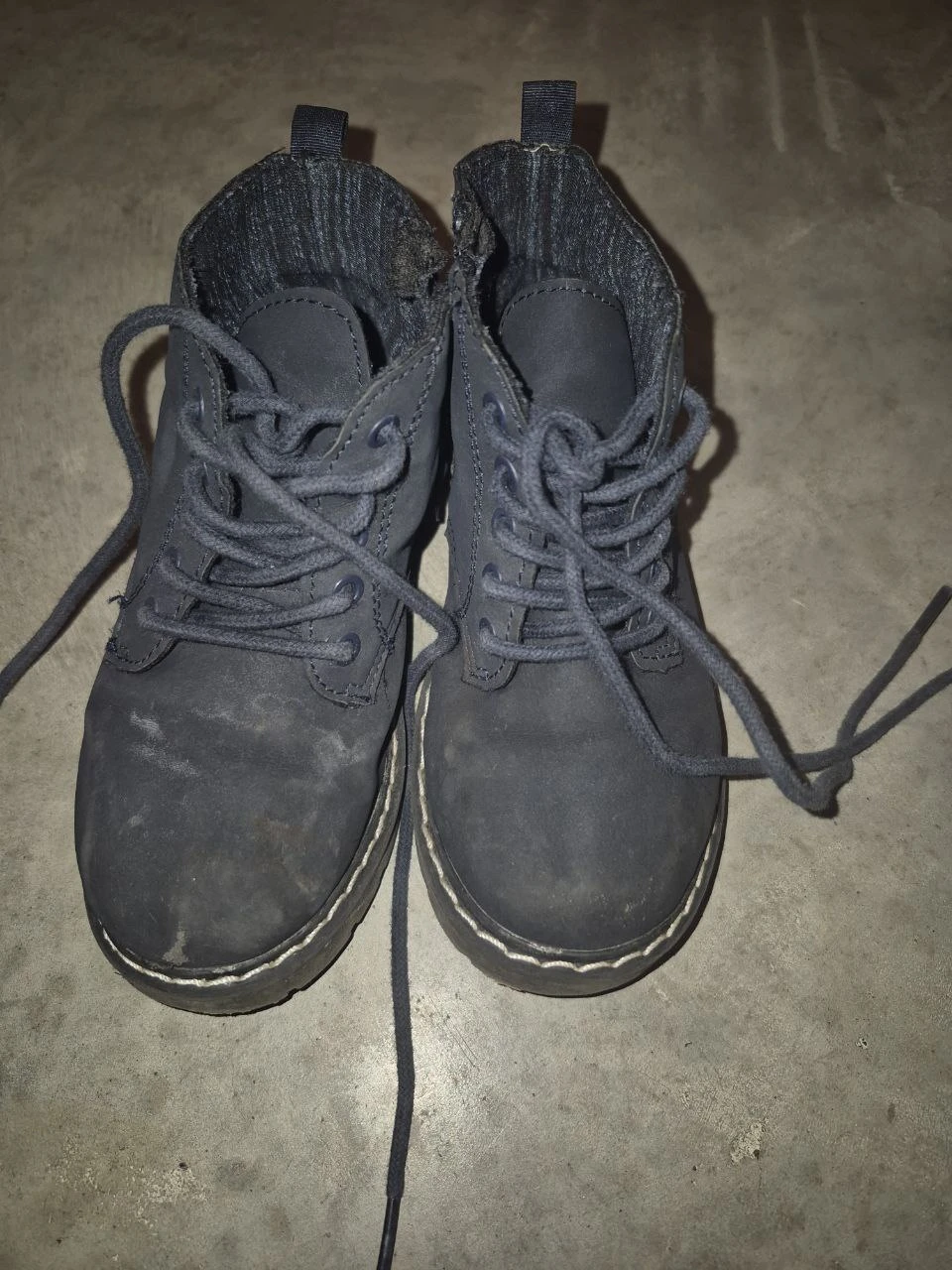 Zara Baby Dark Blue Lace-Up Boots Size 23