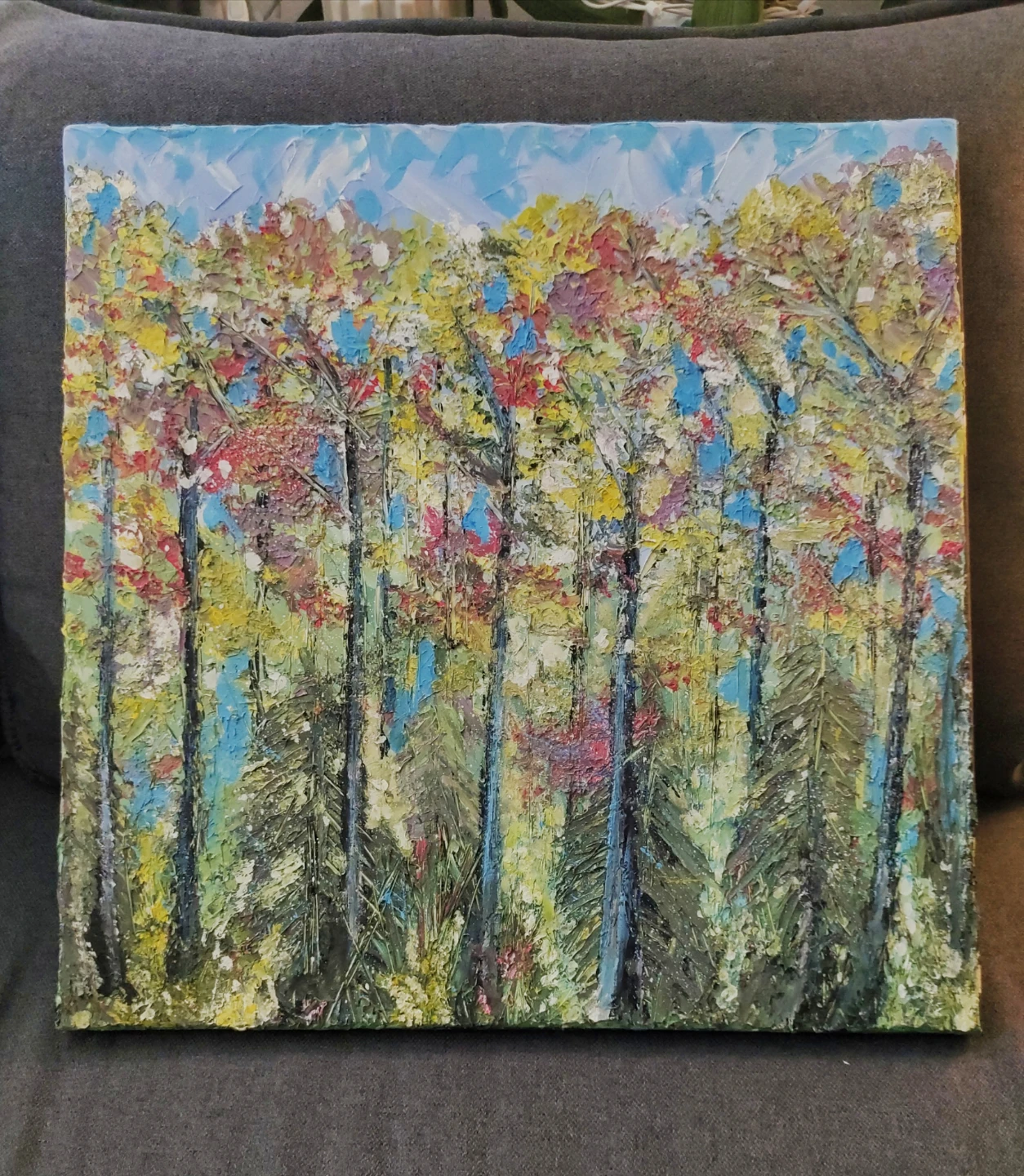 Textured Forest Landscape Painting