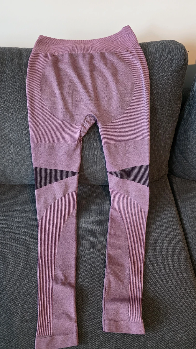 Ribbed Workout Leggings - Mauve