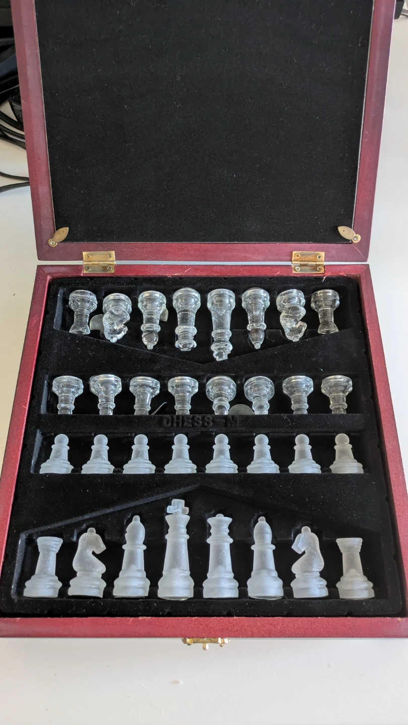 Glass Chess Set with Wooden Case - photo 3
