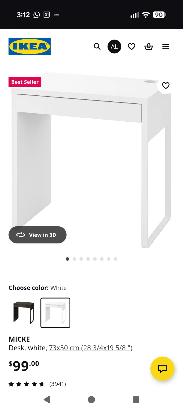 IKEA MICKE Desk - White